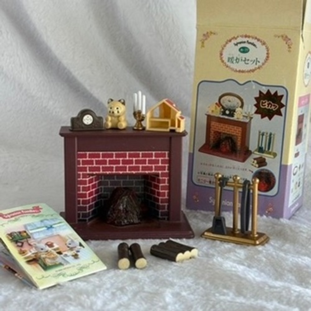 Sylvanian Families 1996 Fireplace Brick Style Collectible Miniature Toy EPOCH